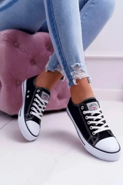 Boto Trampki Damskie Niskie*Trampki Damskie Niskie Smith's Czarno Białe