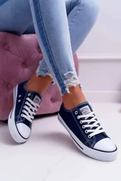 Hot Boto Trampki Damskie Niskie Smith's Granatowe