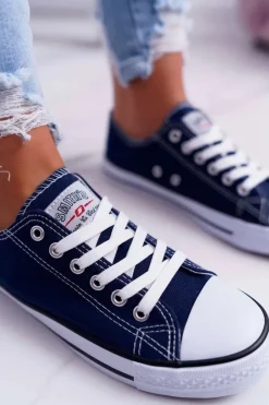 Hot Boto Trampki Damskie Niskie Smith's Granatowe