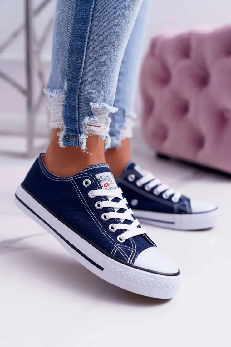 Hot Boto Trampki Damskie Niskie Smith's Granatowe