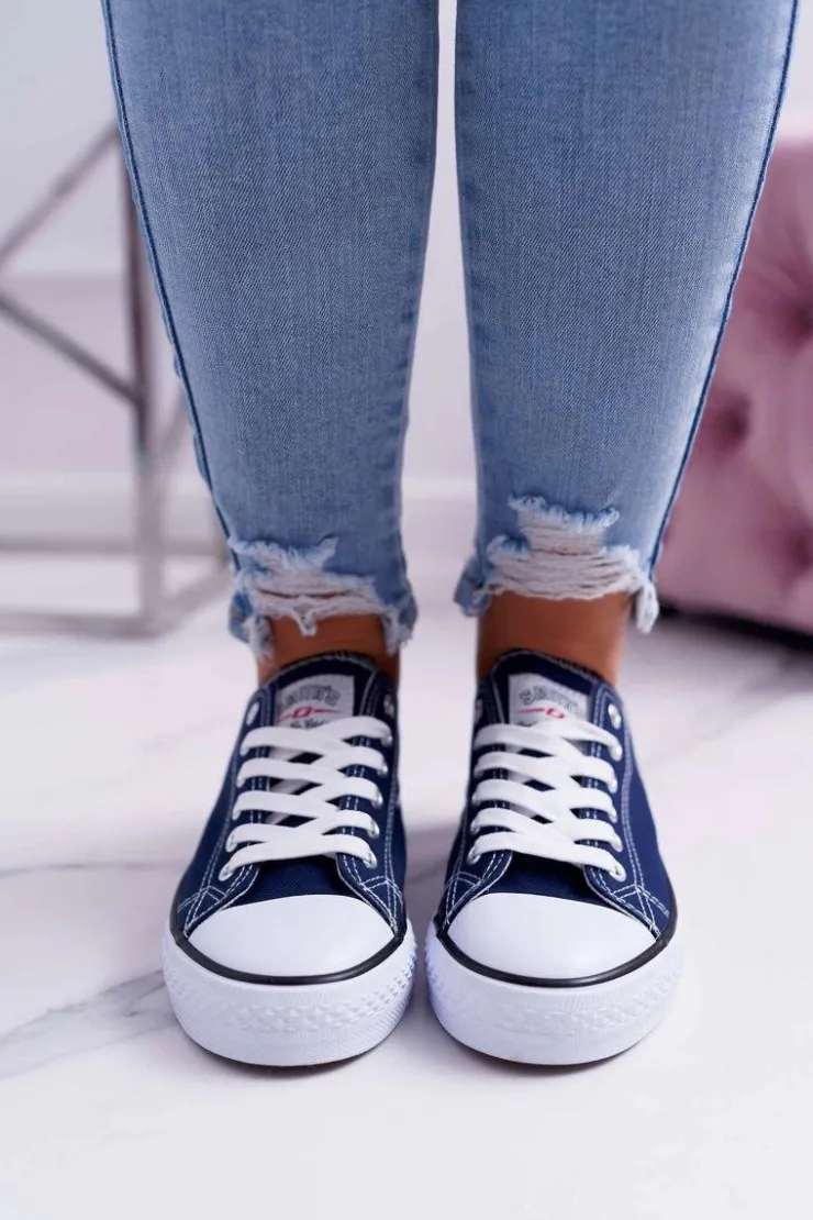 Hot Boto Trampki Damskie Niskie Smith's Granatowe