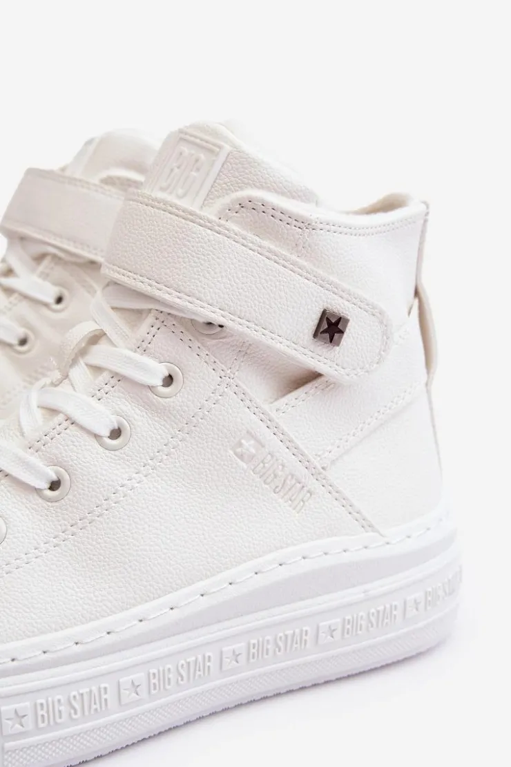 Damskie Big Star Shoes Trampki Damskie Ocieplane Na Platformie Big Star Białe MM274006
