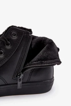 Big Star Shoes Trampki Damskie Ocieplane Na Suwak Czarne Big Star MM274020