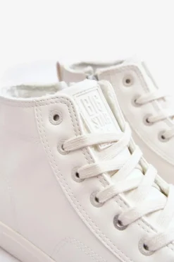 Hot Big Star Shoes Trampki Damskie Ocieplane Na Suwak Białe Big Star MM274017