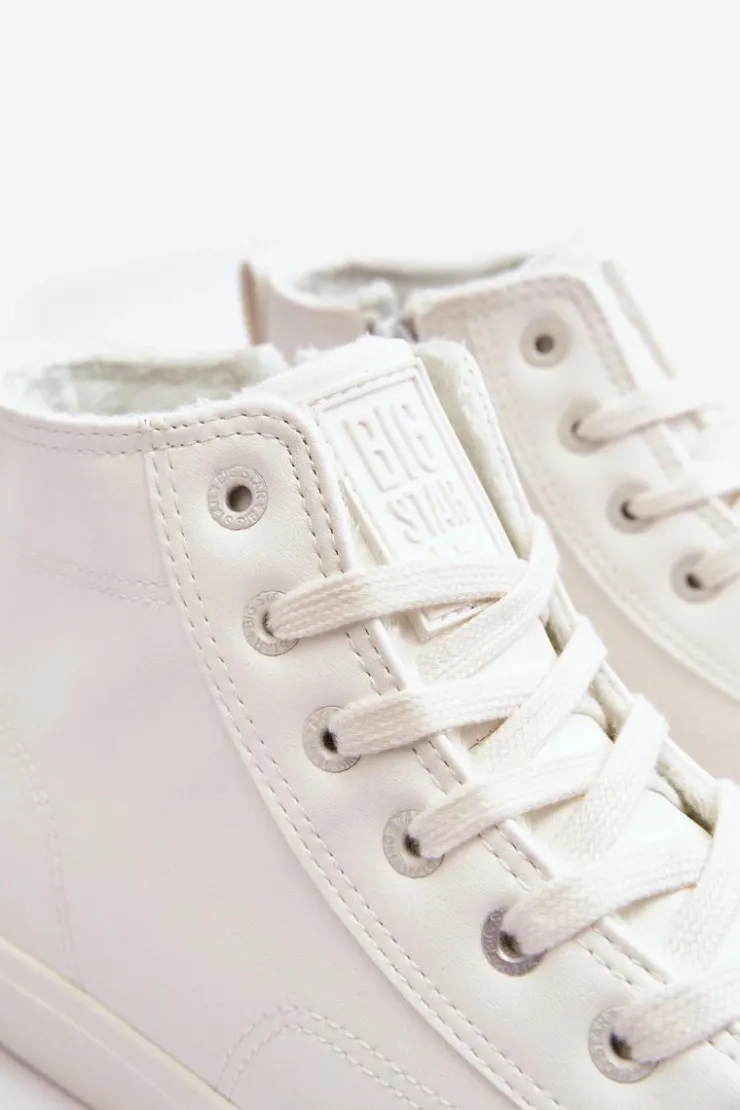 Hot Big Star Shoes Trampki Damskie Ocieplane Na Suwak Białe Big Star MM274017