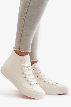 Damskie Big Star Shoes Trampki Damskie Ocieplane Z Eko Skóry Białe Big Star OO274932