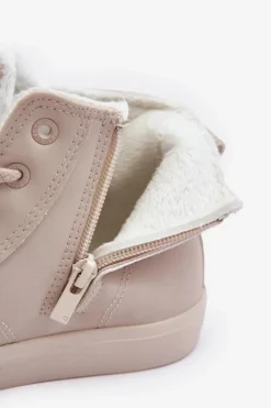 Online Big Star Shoes Trampki Damskie Ocieplane Na Suwak Jasnobeżowe Big Star MM274018