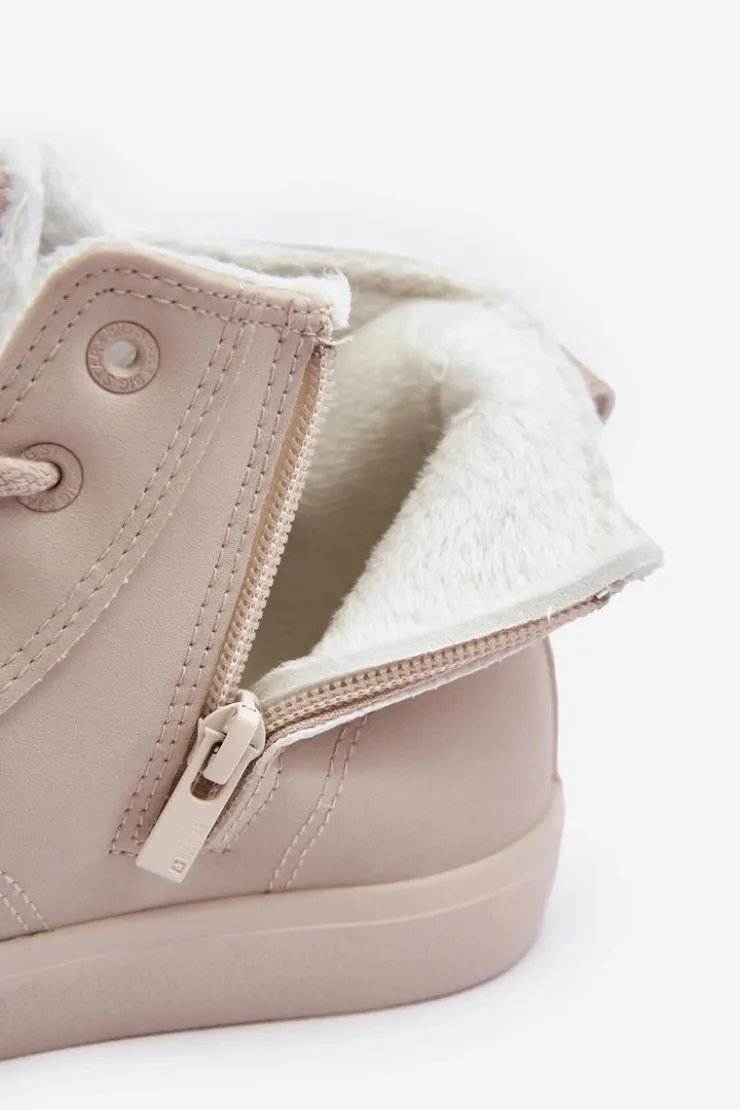 Online Big Star Shoes Trampki Damskie Ocieplane Na Suwak Jasnobeżowe Big Star MM274018