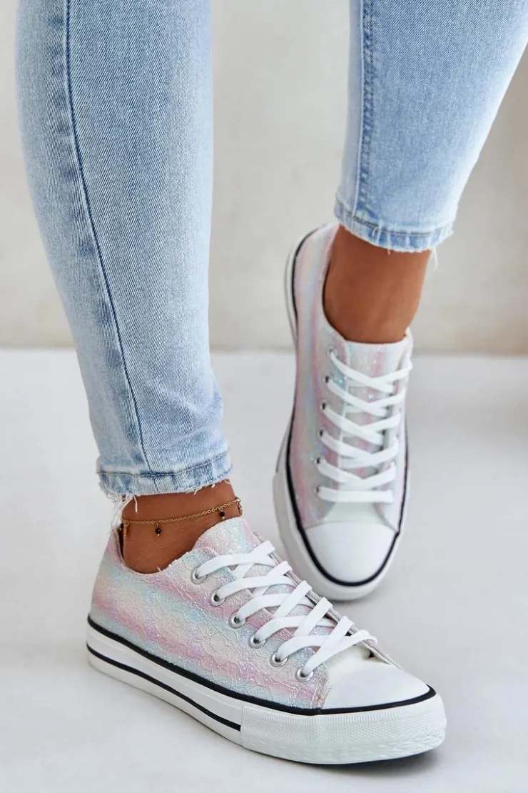 Clearance Boto Trampki Damskie Ozdobione Cekinami Multikolor Nolrina