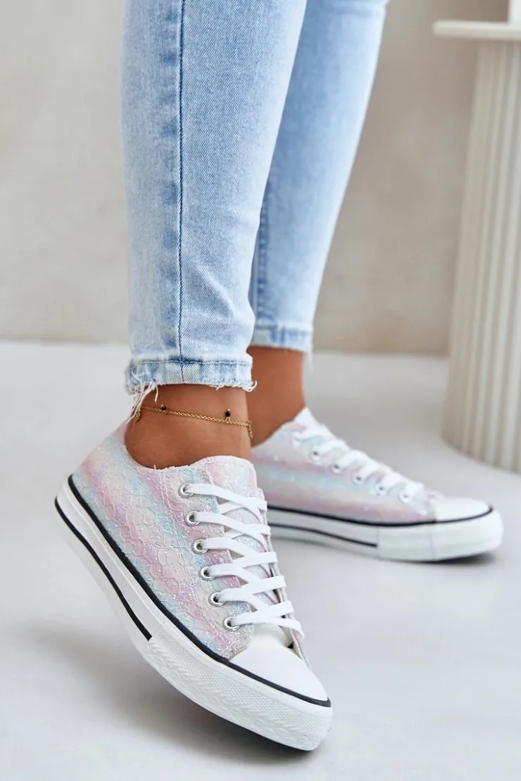 Clearance Boto Trampki Damskie Ozdobione Cekinami Multikolor Nolrina