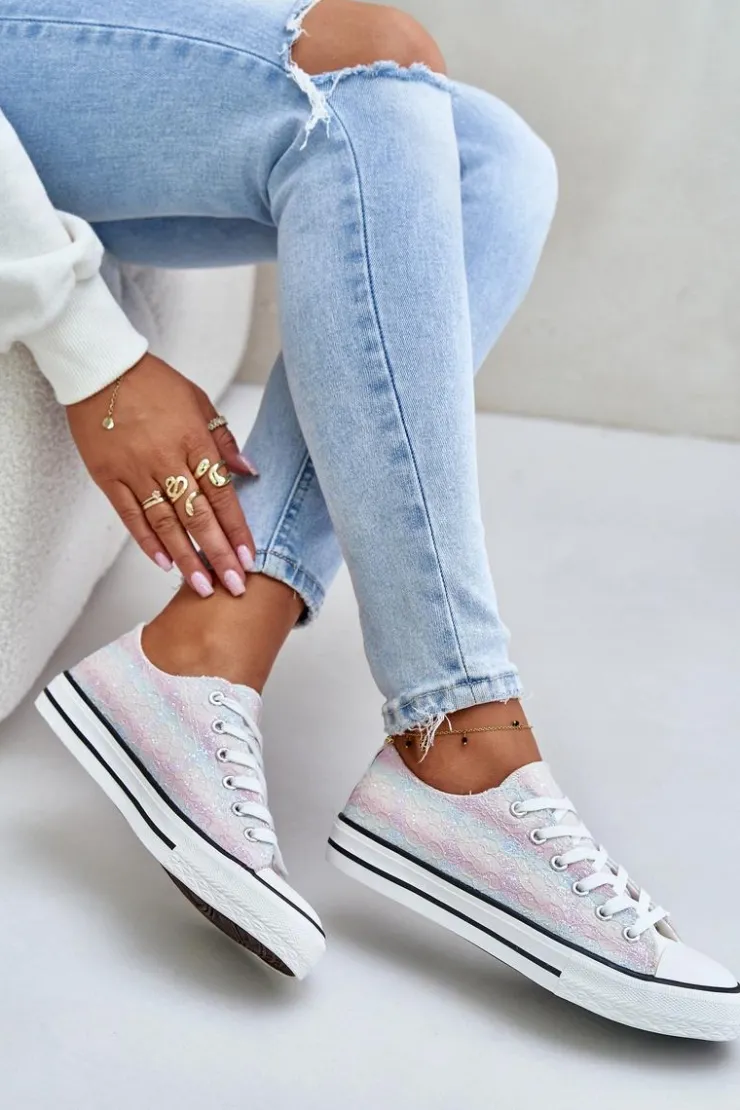 Clearance Boto Trampki Damskie Ozdobione Cekinami Multikolor Nolrina