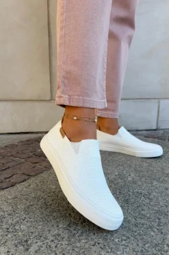 Online Big Star Shoes Trampki Damskie Slip-On Big Star RR274717 Białe Biały