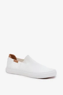 Online Big Star Shoes Trampki Damskie Slip-On Big Star RR274717 Białe Biały