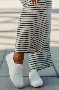 Online Big Star Shoes Trampki Damskie Slip-On Big Star RR274717 Białe Biały