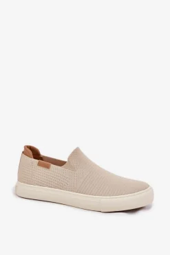 Big Star Shoes Trampki Damskie Big Star|Trampki Damskie Slip-On*Trampki Damskie Slip-On Big Star RR274721 Beżowe Beżowy