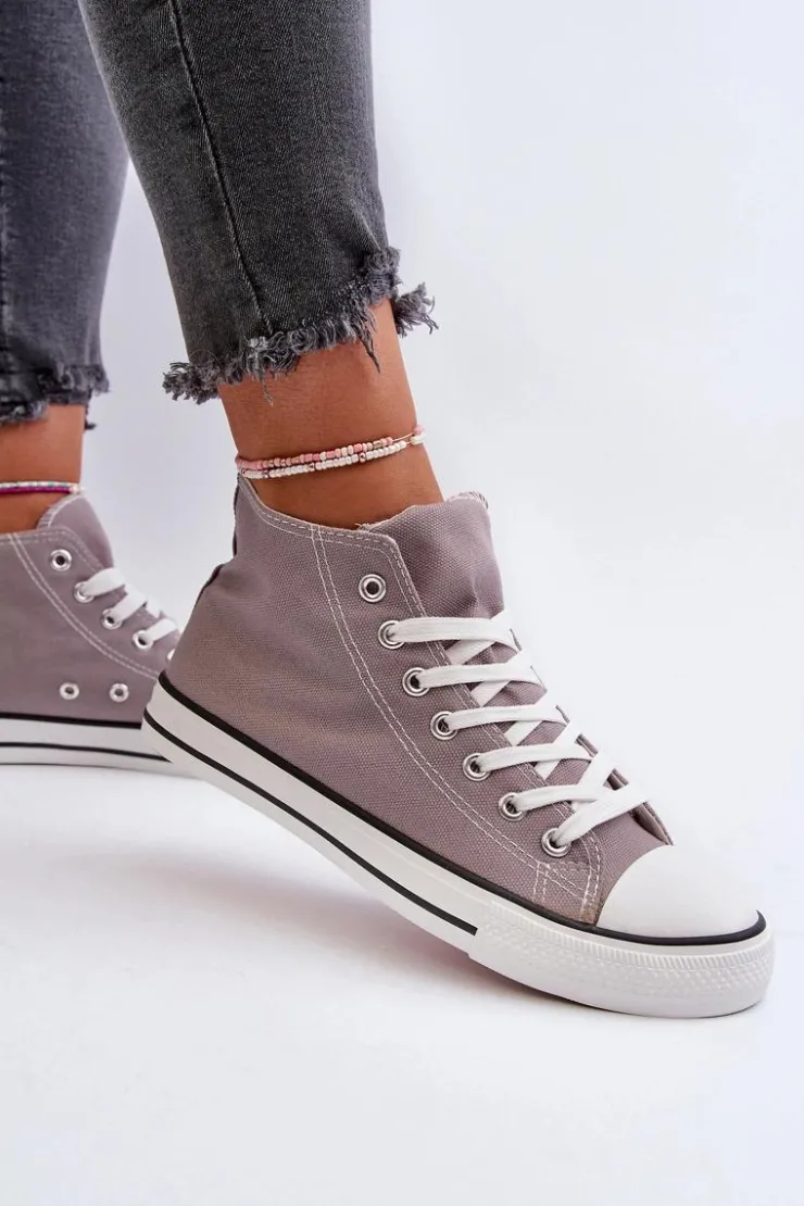 Boto Trampki Damskie Niskie*Trampki Damskie Szare Socerio