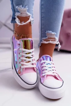 Damskie Boto Trampki Damskie Transparentne Różowe Miltown