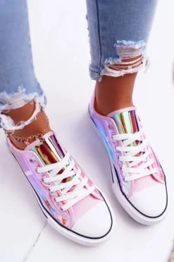 Damskie Boto Trampki Damskie Transparentne Różowe Miltown