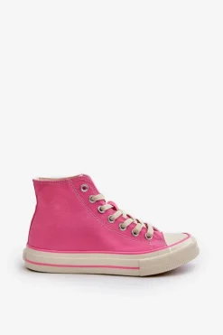 Damskie Big Star Shoes Trampki Damskie Wysokie Big Star NN274282 Różowe