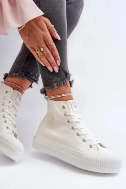 Lee Cooper Trampki Damskie Wysokie LCW-24-02-2132 Białe
