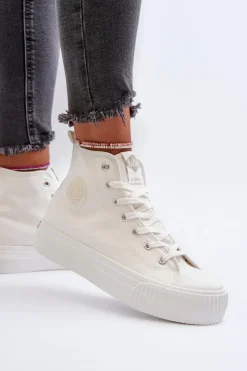 Lee Cooper Trampki Damskie Wysokie LCW-24-02-2132 Białe