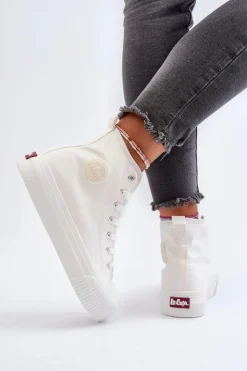 Lee Cooper Trampki Damskie Wysokie LCW-24-02-2132 Białe