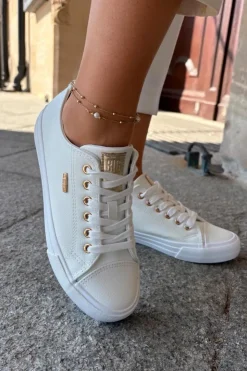 Best Big Star Shoes Trampki Damskie Z Eko Skóry Big Star RR274748 Białe Biały