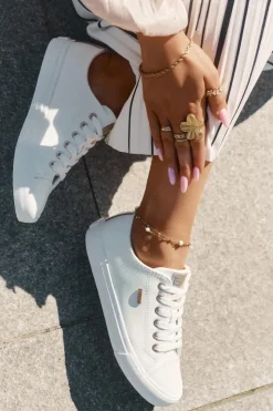 Best Big Star Shoes Trampki Damskie Z Eko Skóry Big Star RR274748 Białe Biały