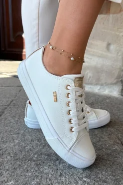 Best Big Star Shoes Trampki Damskie Z Eko Skóry Big Star RR274748 Białe Biały