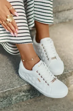 Damskie Big Star Shoes Trampki Damskie Z Eko Skóry Big Star RR274322 Białe