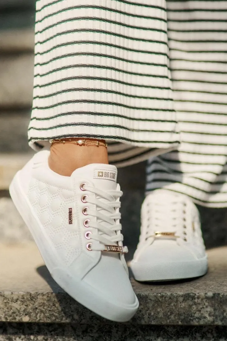 Damskie Big Star Shoes Trampki Damskie Z Eko Skóry Big Star RR274322 Białe