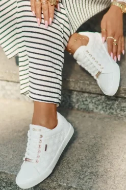 Damskie Big Star Shoes Trampki Damskie Z Eko Skóry Big Star RR274322 Białe