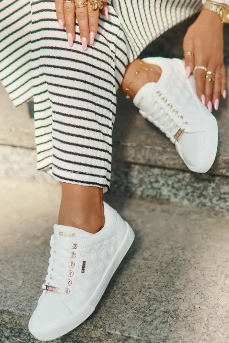 Damskie Big Star Shoes Trampki Damskie Z Eko Skóry Big Star RR274322 Białe