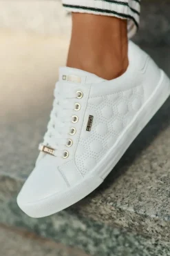 Damskie Big Star Shoes Trampki Damskie Z Eko Skóry Big Star RR274322 Białe