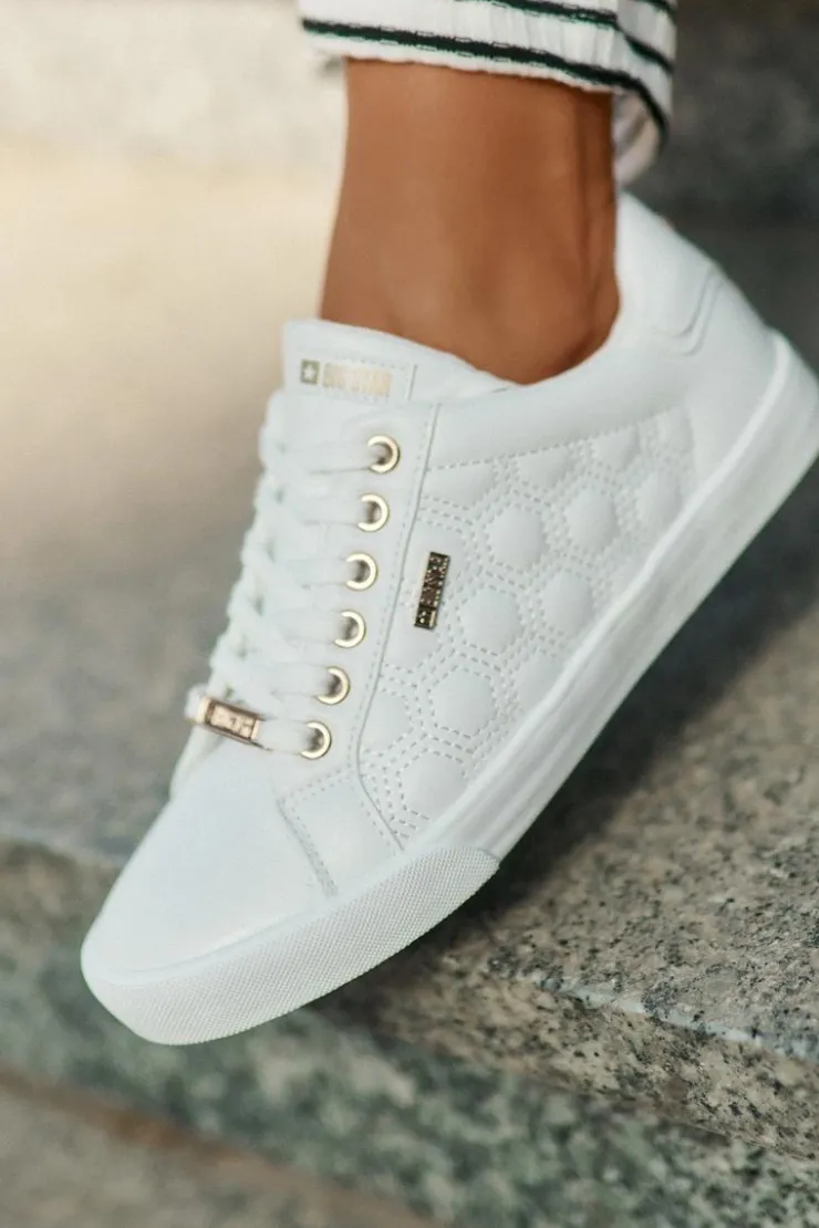 Damskie Big Star Shoes Trampki Damskie Z Eko Skóry Big Star RR274322 Białe