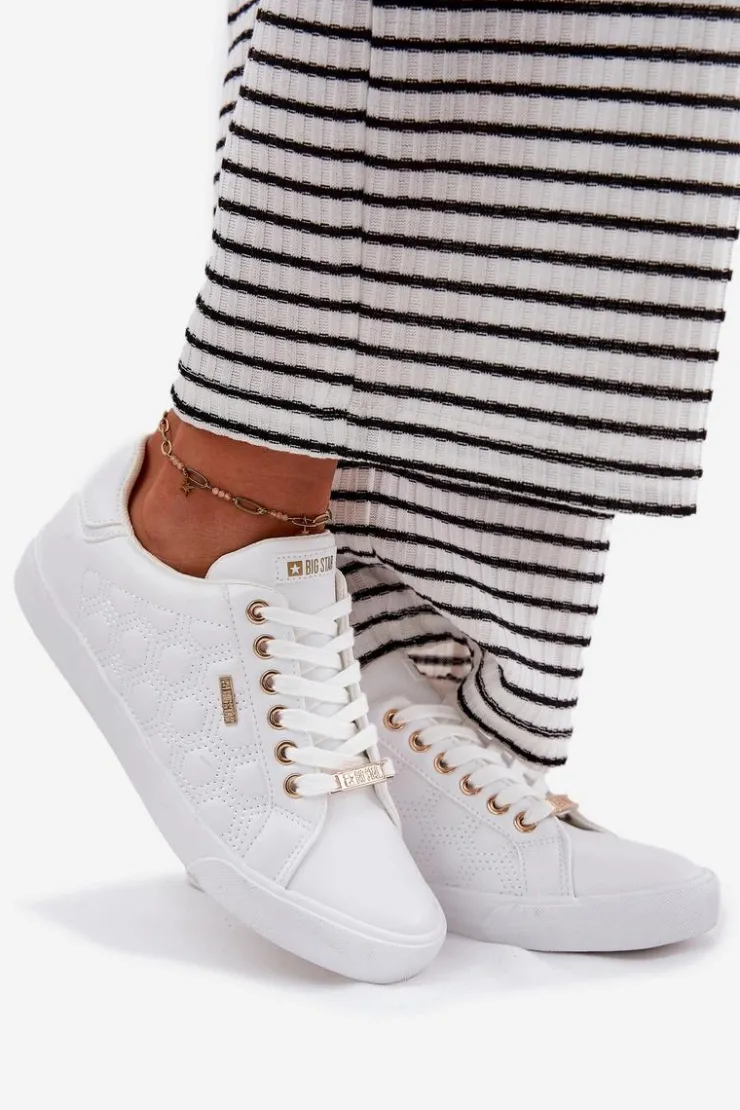 Damskie Big Star Shoes Trampki Damskie Z Eko Skóry Big Star RR274322 Białe