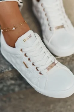 Damskie Big Star Shoes Trampki Damskie Z Eko Skóry Big Star RR274322 Białe