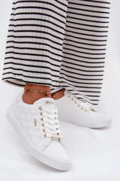 Damskie Big Star Shoes Trampki Damskie Z Eko Skóry Big Star RR274322 Białe