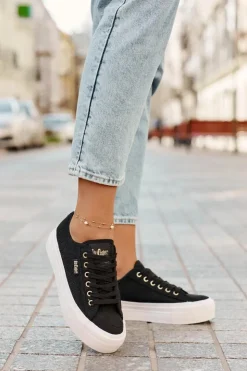 Discount Lee Cooper Trampki Damskie Z Koronką LCW-25-31-3439L Czarne Czarny