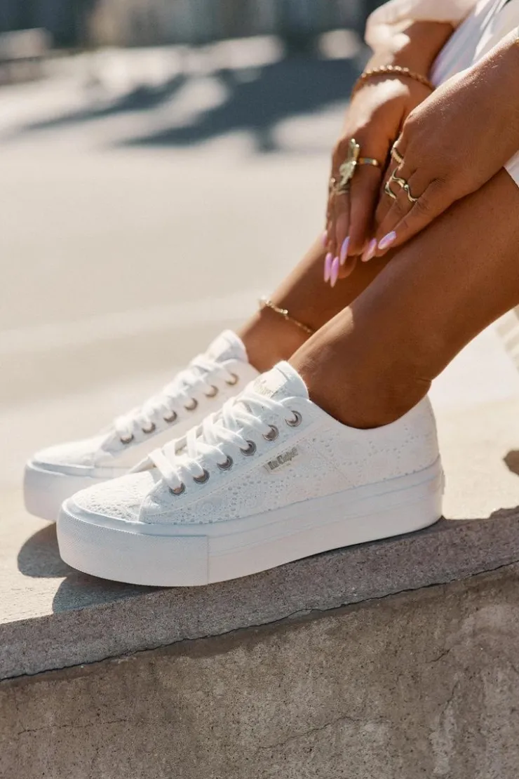 Hot Lee Cooper Trampki Damskie Z Koronką LCW-25-31-3438L Białe