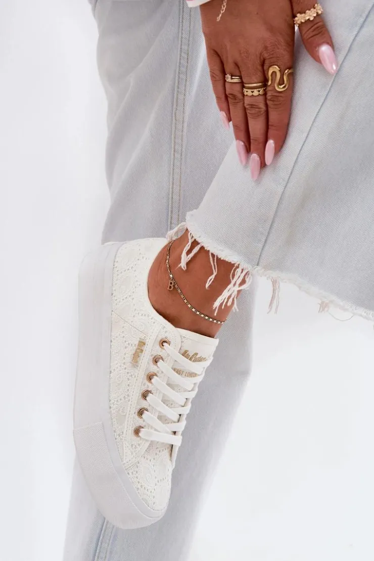 Hot Lee Cooper Trampki Damskie Z Koronką LCW-25-31-3438L Białe