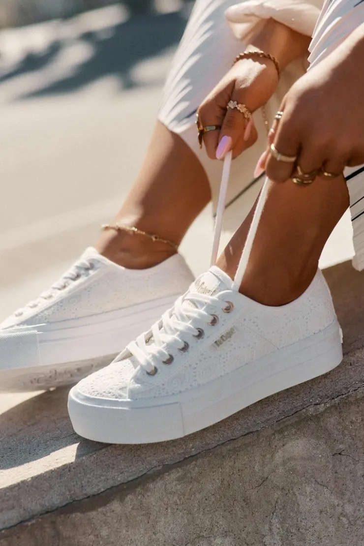 Hot Lee Cooper Trampki Damskie Z Koronką LCW-25-31-3438L Białe