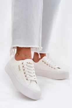 Hot Lee Cooper Trampki Damskie Z Koronką LCW-25-31-3438L Białe