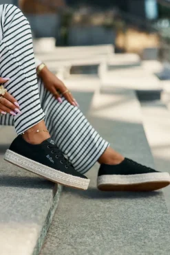 Lee Cooper Trampki Damskie Niskie*Trampki Damskie Z Plecionką LCW-25-44-3216 Czarne Czarny