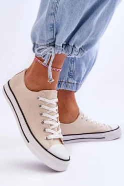 Boto Trampki Damskie Niskie*Trampki Klasyczne Niskie Damskie Jasnobeżowe Vegas