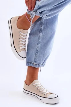 Boto Trampki Damskie Niskie*Trampki Klasyczne Niskie Damskie Jasnobeżowe Vegas