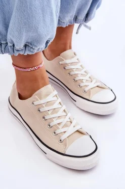 Boto Trampki Damskie Niskie*Trampki Klasyczne Niskie Damskie Jasnobeżowe Vegas