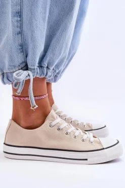 Boto Trampki Damskie Niskie*Trampki Klasyczne Niskie Damskie Jasnobeżowe Vegas