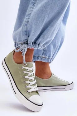 Damskie Boto Trampki Klasyczne Niskie Damskie Jasnozielone Vegas