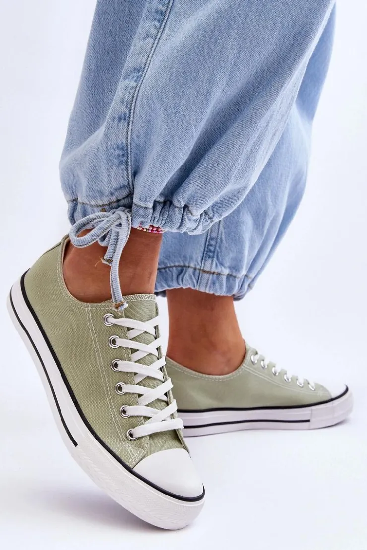 Damskie Boto Trampki Klasyczne Niskie Damskie Jasnozielone Vegas